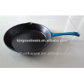 2016factory sell hot sale color enamel coating cast iron fry pan/skillet